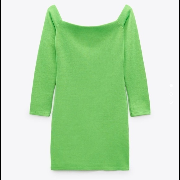 zara green off shoulder dress zara olive green dress ZARA Long One Sleeve Cocktail Dress Dark Olive Size Medium NWT Style